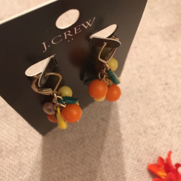 J. Crew Fruit Drop Earrings Banana Oranges Factory - Picture 6 of 8